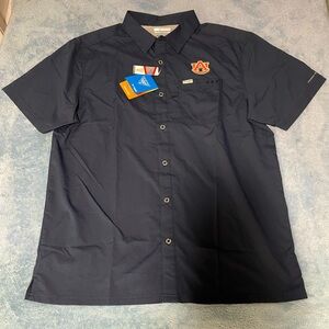 COLUMBIA Auburn Tigers Men’s Navy Tamiami PFG Short-sleeve Shirt (Size - L) NWT